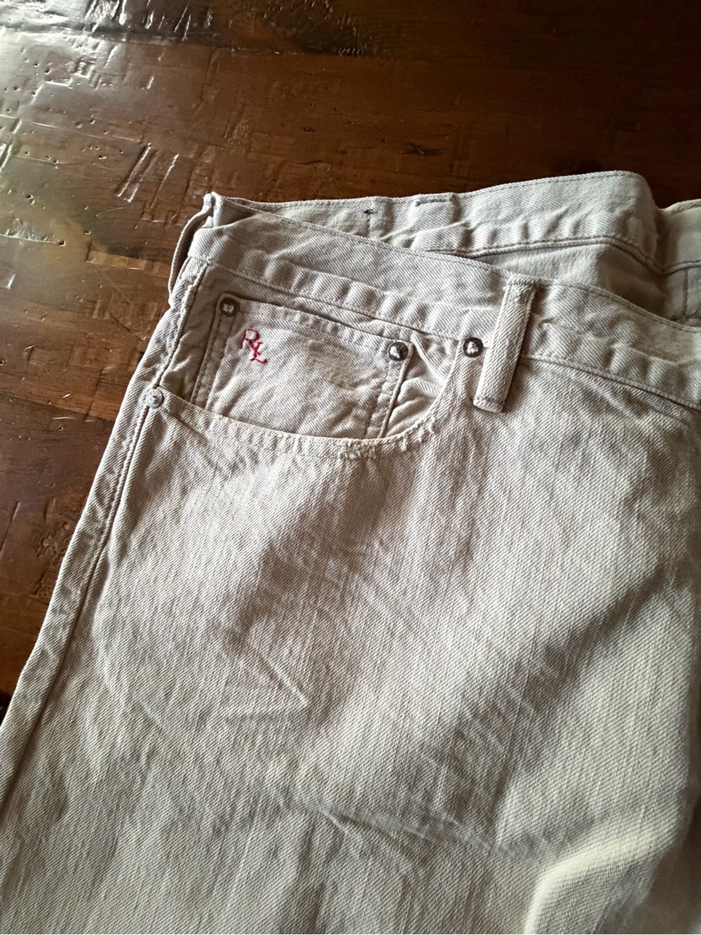 Men’s Beige Jeans, Casual Straight Fit